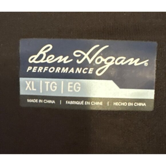 Ben Hogan Quarter Zip Pullover Mens XL Black Grey Performance Stretch Lg Sleeve - Picture 3 of 8